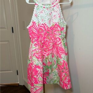Floral Pink and Green Girls Lilly Pulitzer Dress